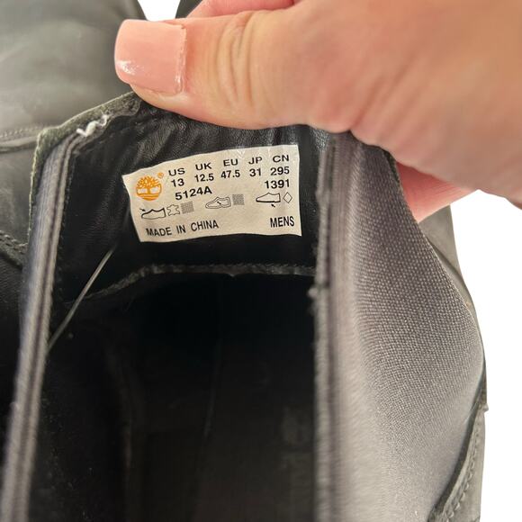 Timberland Black Leather Chelsea Boots Pull Tab Redwood Falls Sz 13 - Picture 7 of 8